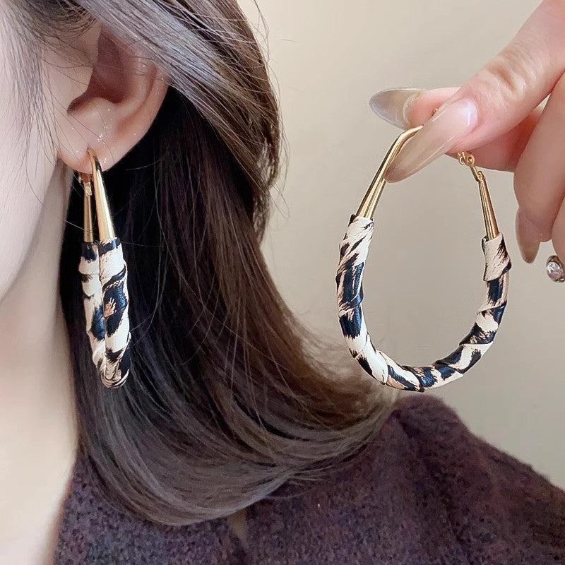 Women's Leopard Print High-grade Sense Ear Big Rings