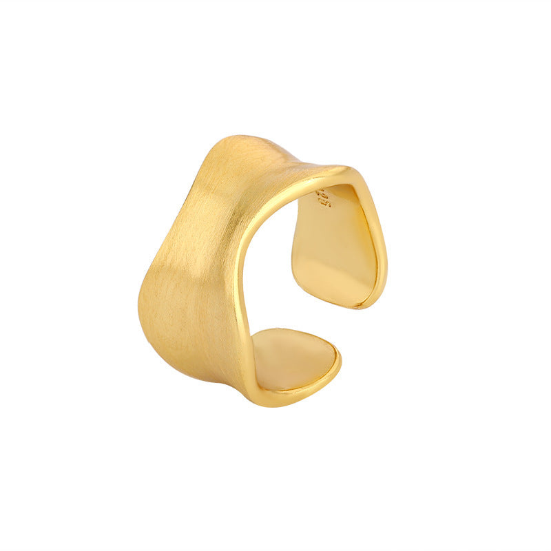 Style Fashion Personality Brushed Wide Female Frosted Rings