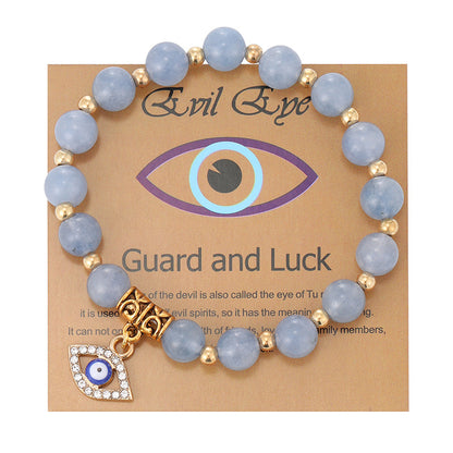 Women's Pink Zebra Stone Devil's Eye Basketball Bracelets