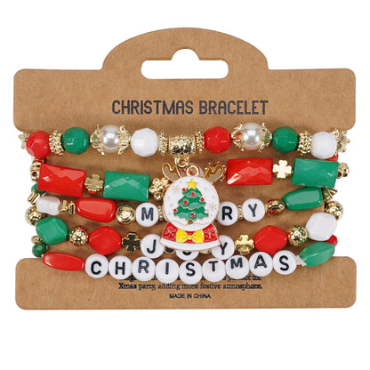 String Beads Snowman Tree Old Man Bracelets