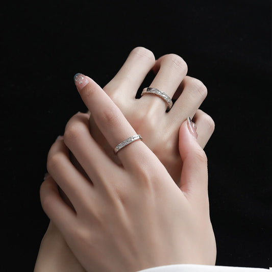 Sier Glacier Couple Sterling Niche Design Rings