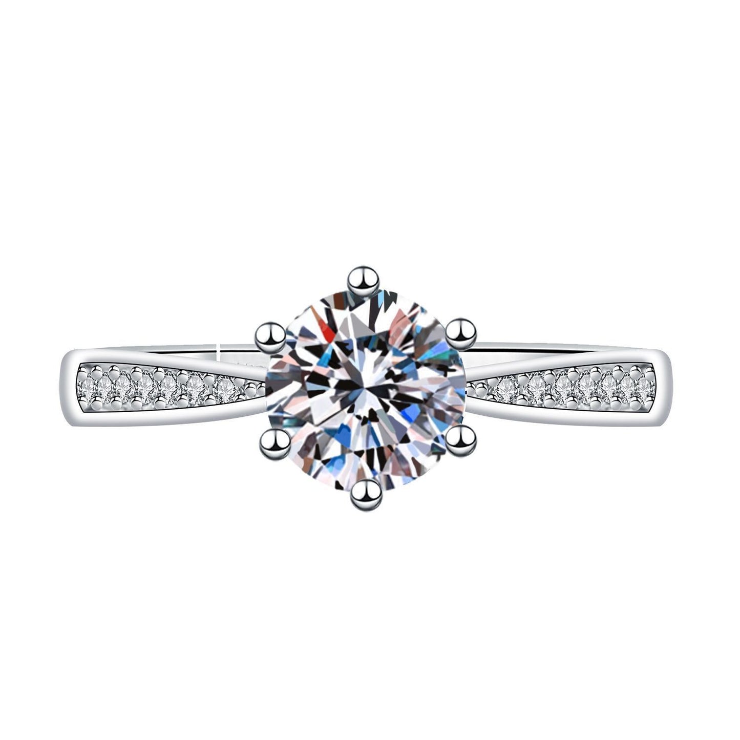 Elegant Imitation Moissanite Open Adjustable Live Broadcast Rings