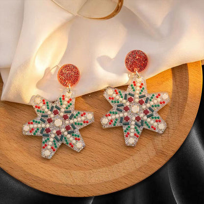 Christmas Cute Tree Snowflake Female Fashion Earrings