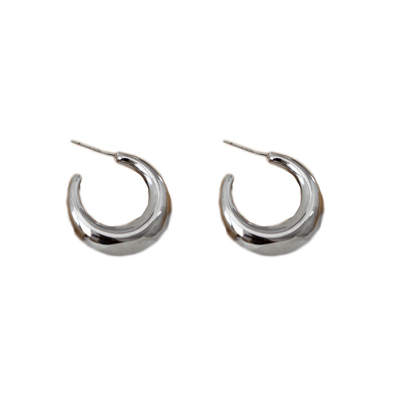 Needle Commuter Metal Feeling Moon Exaggerated Geometry Cold Earrings