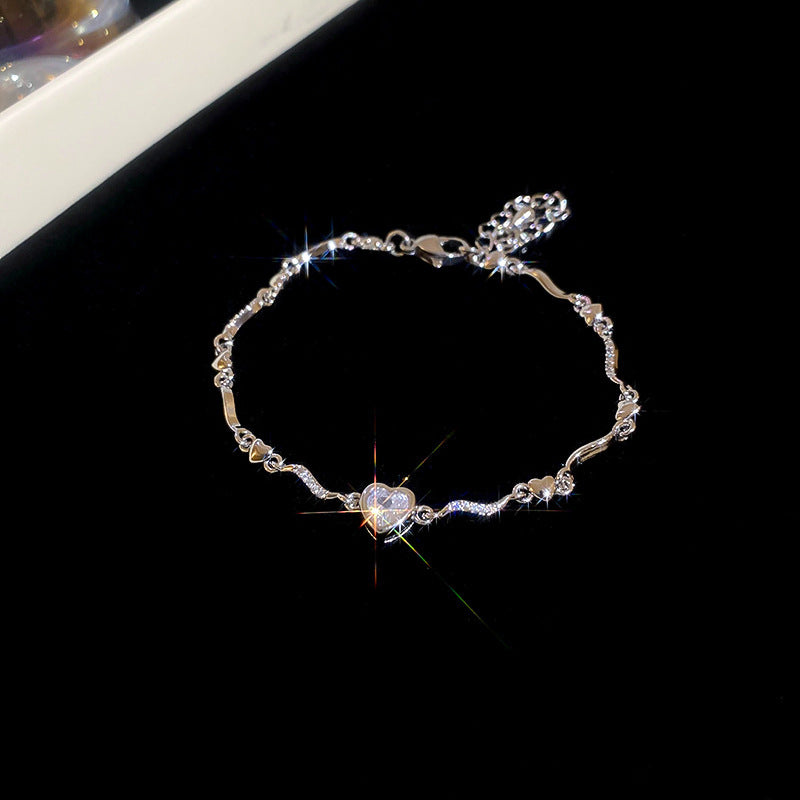 Women's High-grade Light Luxury Zircon Flower Fashion Chinese Valentine's Bracelets