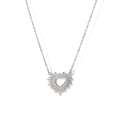 Sunflower Series Suit Gold Titanium Steel Choker Necklaces