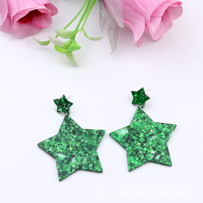 Women's Carnival Element Fashion Simple Geometric Stars Earrings
