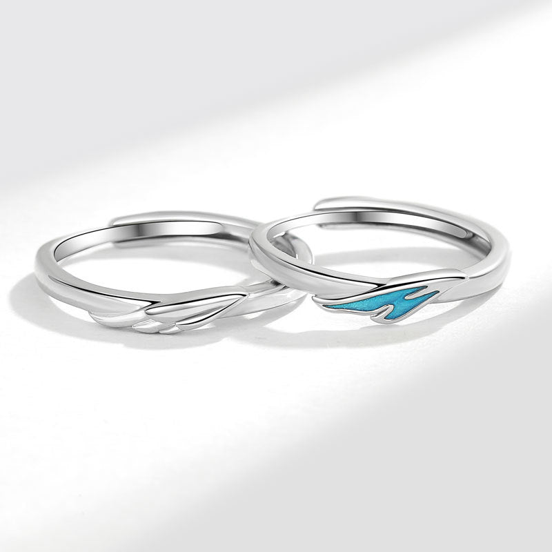 Women's & Men's Couple Fashion Minority Design Style Epoxy One Pair Valentine's Rings