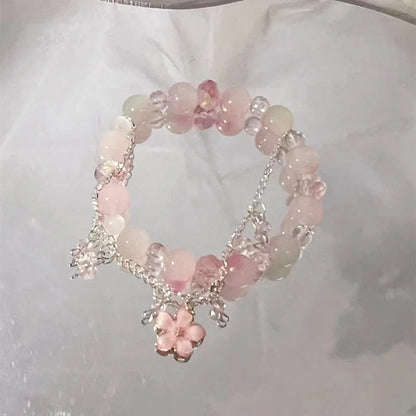 Peach Blossom Beaded Trendy Design Cherry Bracelets