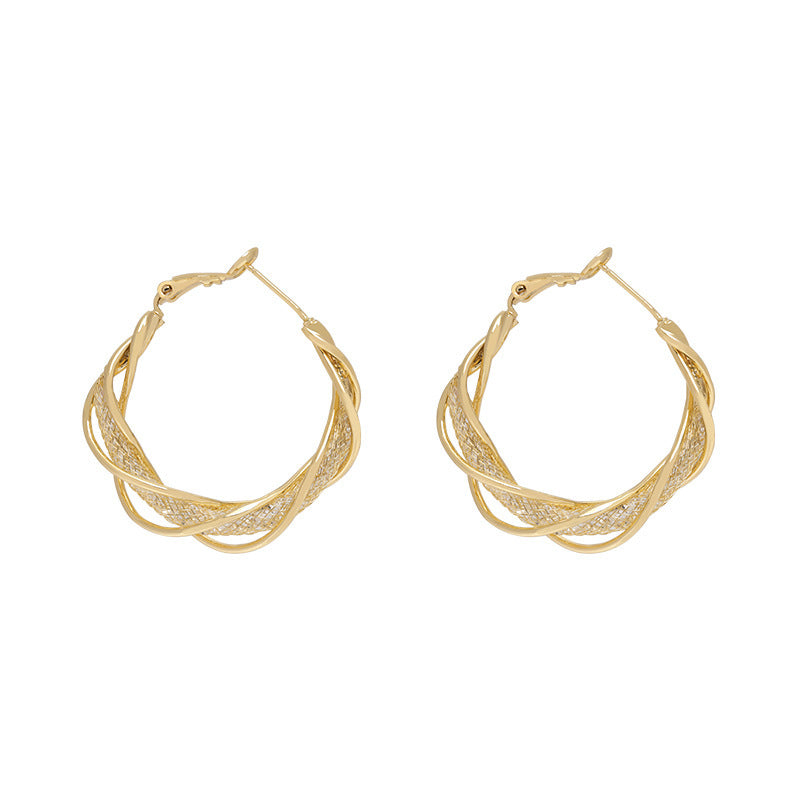 Women's Twisted Hollow Advanced Design Fashionable Personalized Earrings
