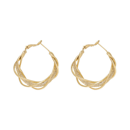 Women's Twisted Hollow Advanced Design Fashionable Personalized Earrings
