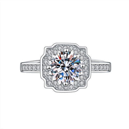 Elegant Imitation Moissanite Open Adjustable Live Broadcast Rings