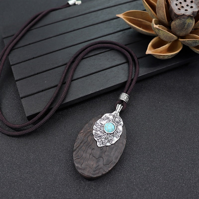 Women's Simple Zen Sweater Chain Cotton Linen Pendants
