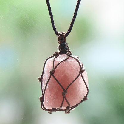 Stone Net Pocket Crystal Agate Rule Pendants