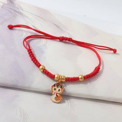 Year Of Snake Woven Love Holding Rabbit Spirit Bracelets