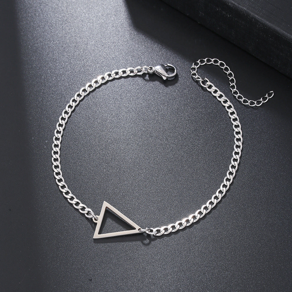 Women's & Men's Steel Triangle Chain Hip Hop Cross Bracelets