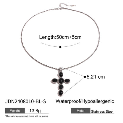 Steel Natural Stone High-grade Niche Clavicle Necklaces