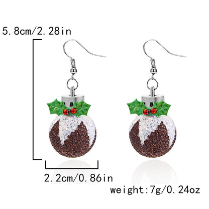 Diamond Christmas Tree Bow Garland Bell Earrings