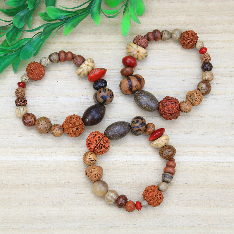 Temple Ornament Natural Eighteen Prayer Beads Bracelets