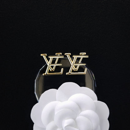 Women's & Men's Quality Collection Trending Rhinestone Letters Sier Earrings