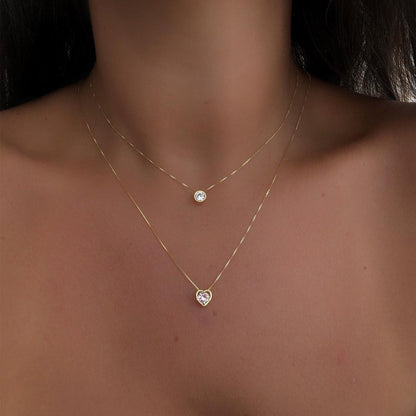 Alloy Heart Water Drops Retro Easy Necklaces