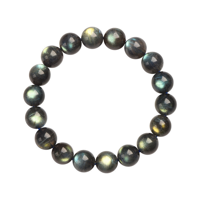 Grade Natural Black Color Moonstone Round Beads Bracelets