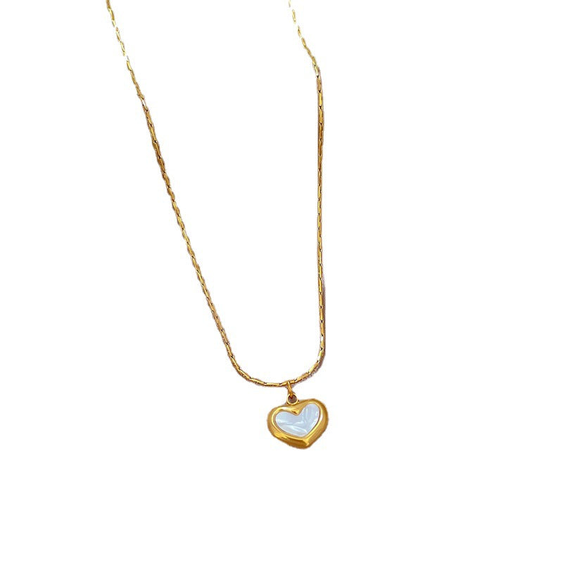 Body Titanium Steel Heart Fritillary Minimalist Furnace Real Gold Necklaces