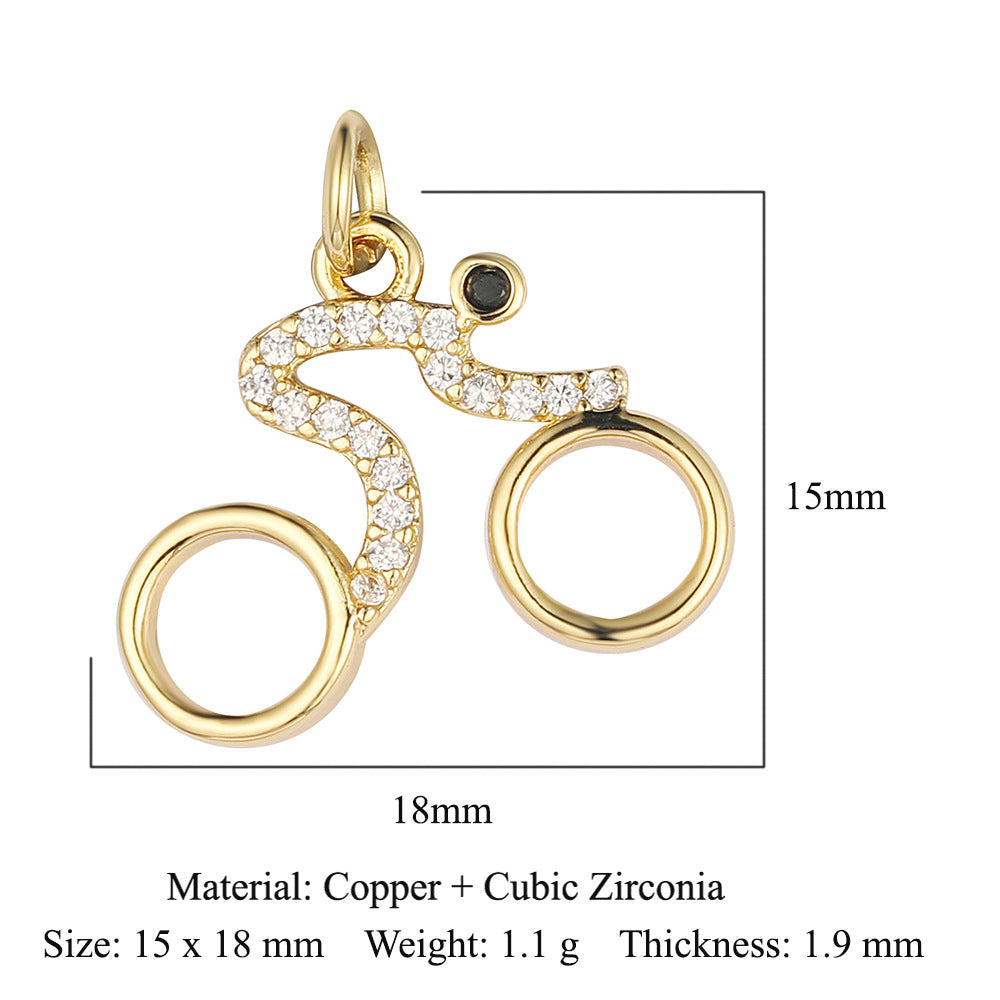 Cat Snake Copper Zircon Ornament Accessories Pendants