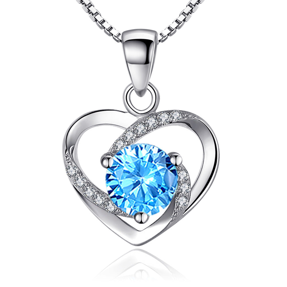 Heart Shape With Diamond Heart-shaped Simple Pendants