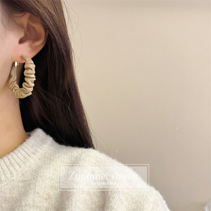 Style Leather Niche Design Solid Color Earrings