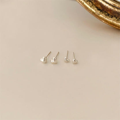 Sterling Sier Female With Hearts Small Earrings