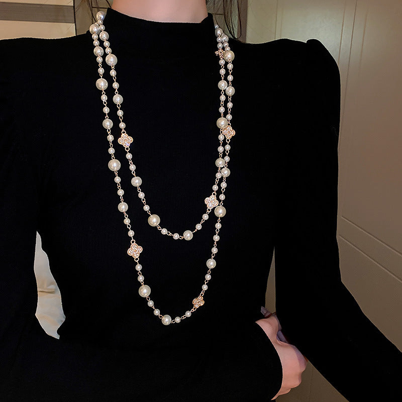 Pearl Tassel Fashion Sweater Chain Temperamental Necklaces