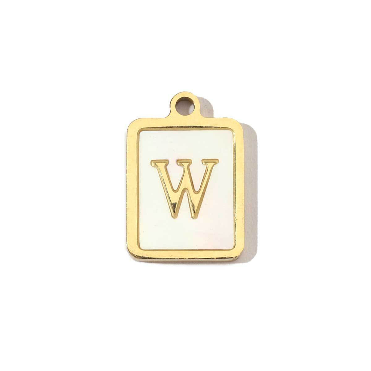 Real Gold Letters Stainless Steel Shell Pendants