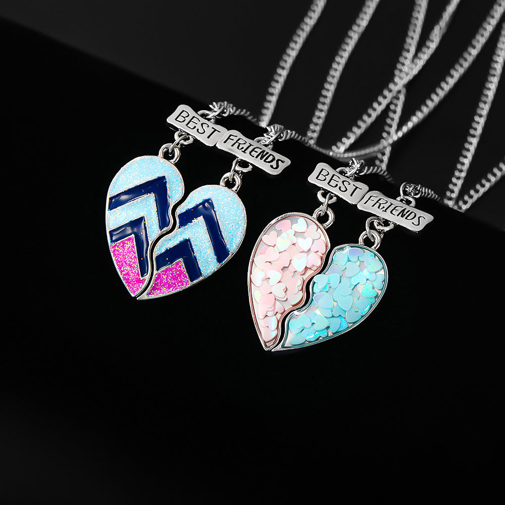 Women's Rainbow Burger Fries Fashion Heart-shaped Good Necklaces