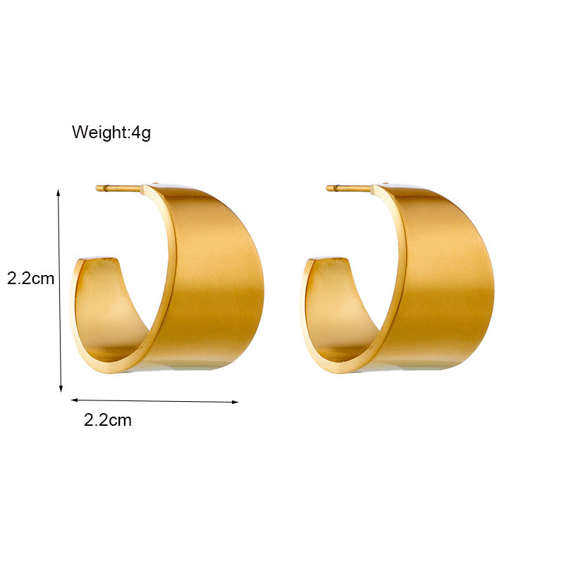 Style Exquisite Glossy Shaped Wide Surface High-grade Earrings