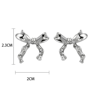 Women's Style Bowknot For Temperament Wild Delicate Sier Earrings