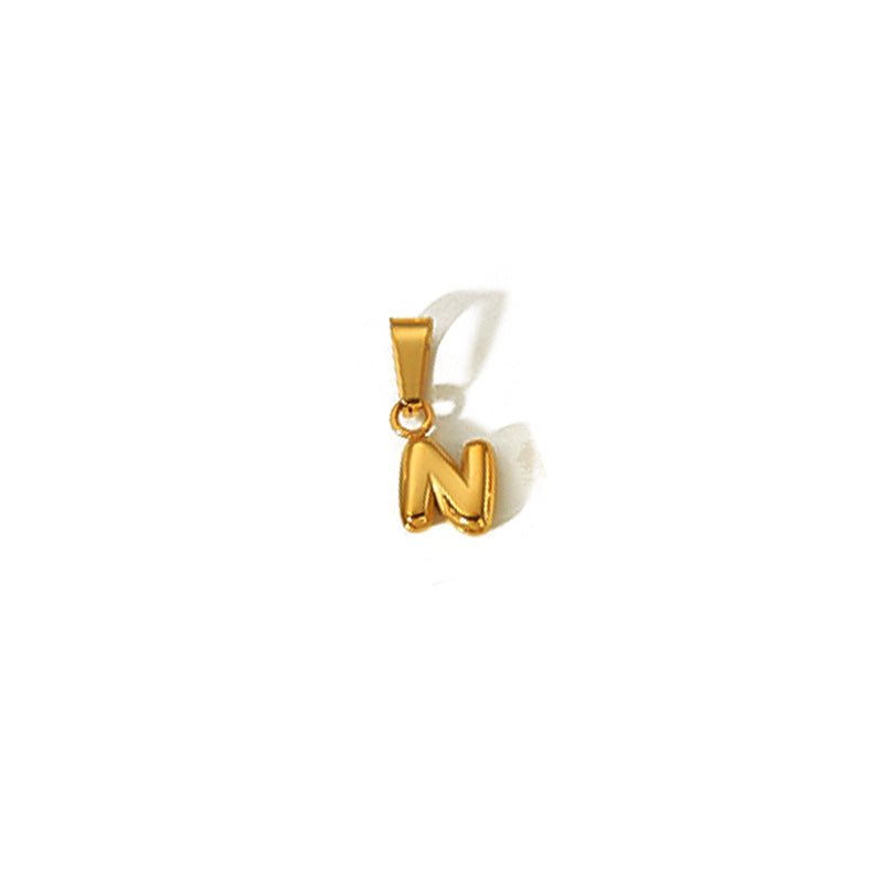 Minority Fashion Mini Bubble Letter Gold Stainless Pendants