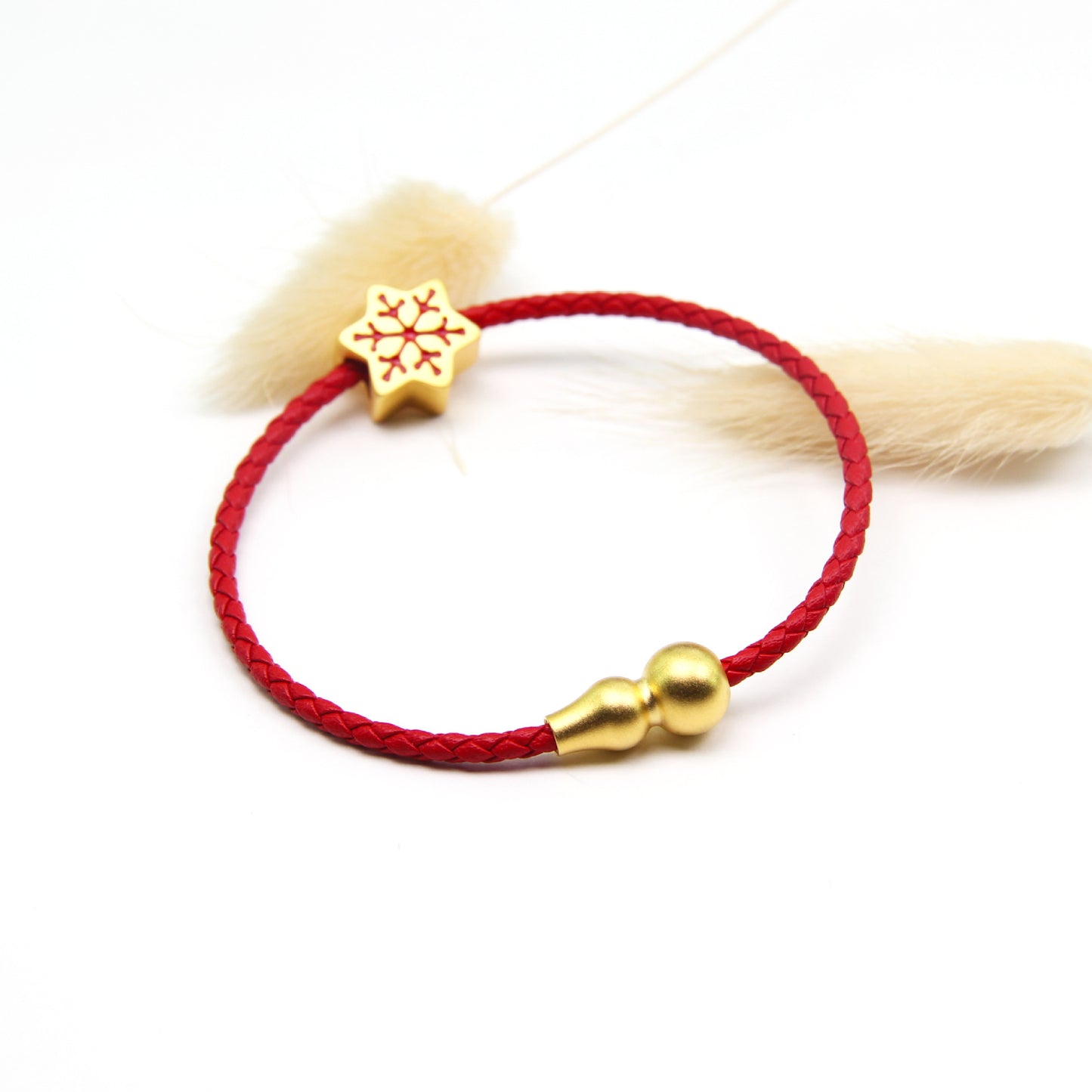 Men's Gourd Fu Lu Shou Red Rope Hand Strap Lucky Bracelets