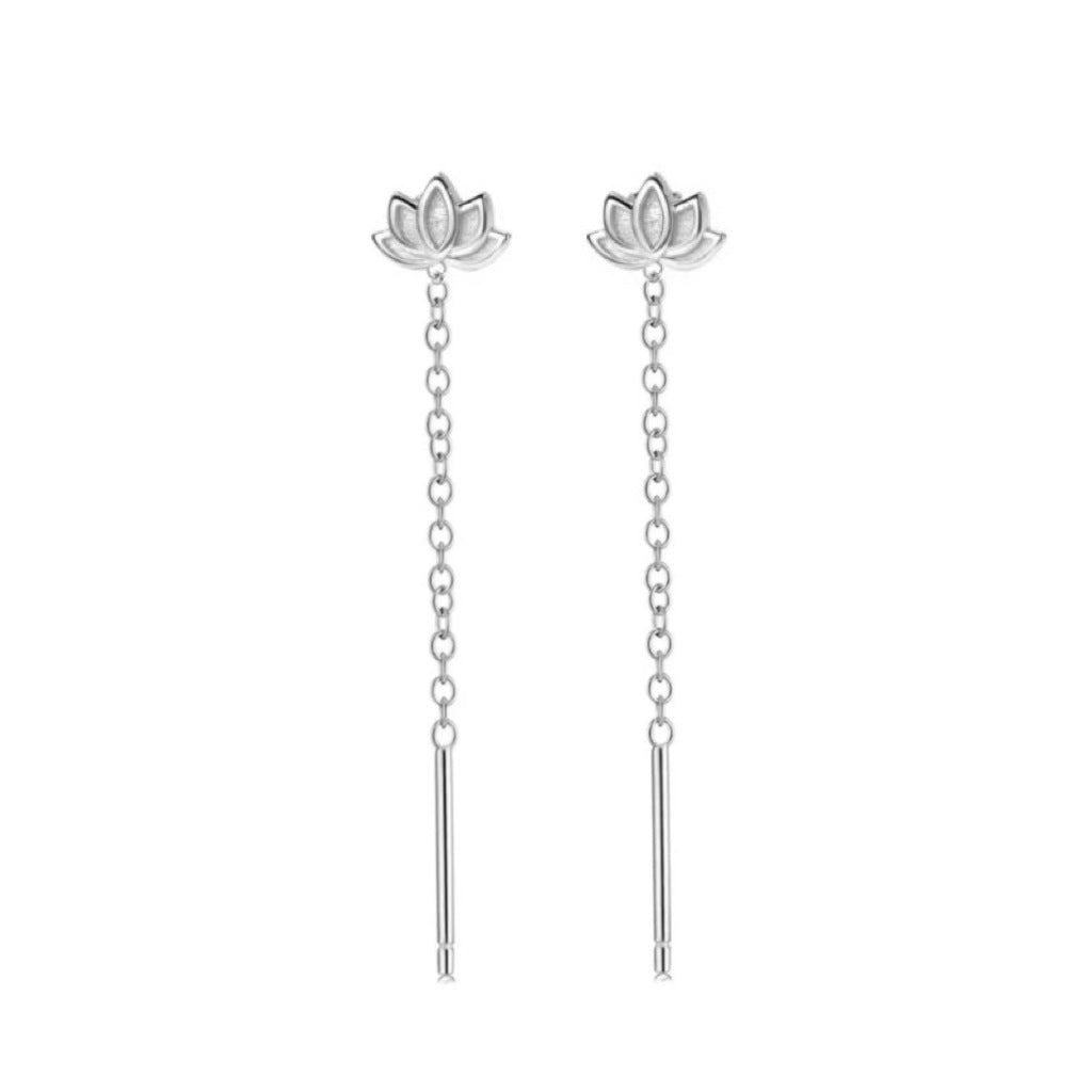 Sterling Sier Affordable Luxury Fashion Lotus Earrings