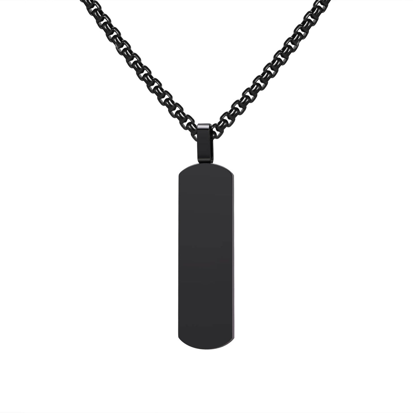 Men's Trendy Hip Hop Jewelry Square Black Pendants