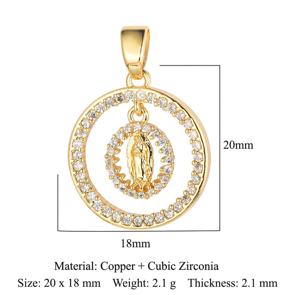 Virgin Angel Copper Zircon Cross Ornament Pendants