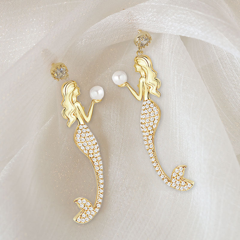 Mermaid Exquisite Super Fairy Graceful Personality Earrings