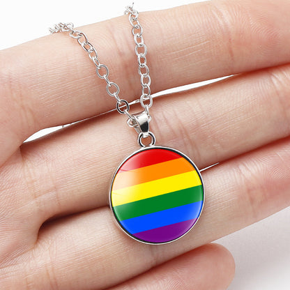 Women's Accessories Fashion Simple Rainbow Flag Pattern Necklaces