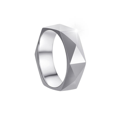Men's Titanium Steel Ornament Diamond Cut Simple Rings
