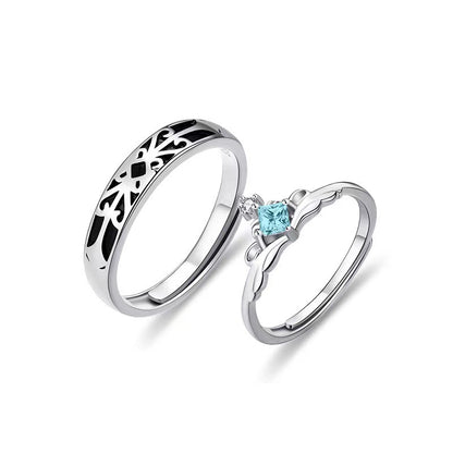 Women's & Men's Couple Fashionable Temperamental Style Inlaid Zircon Rings