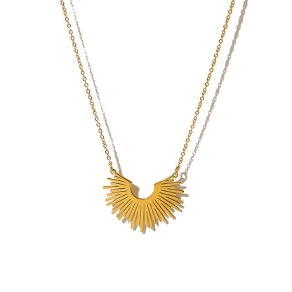 Sunflower Series Suit Gold Titanium Steel Choker Necklaces