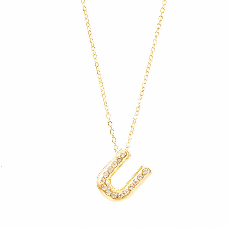 Chubby Letter Clavicle Chain Simplicity Birthday Necklaces