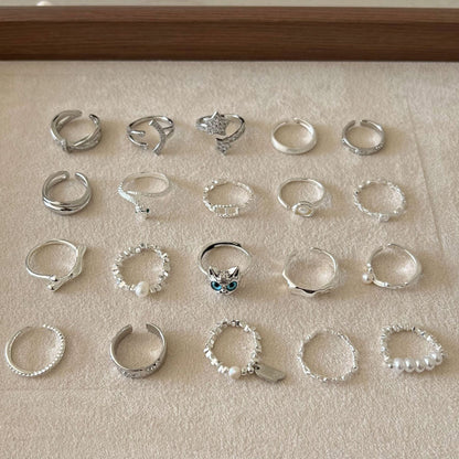 Women's Simple Design Small Pieces Of Sier Pearl Rings