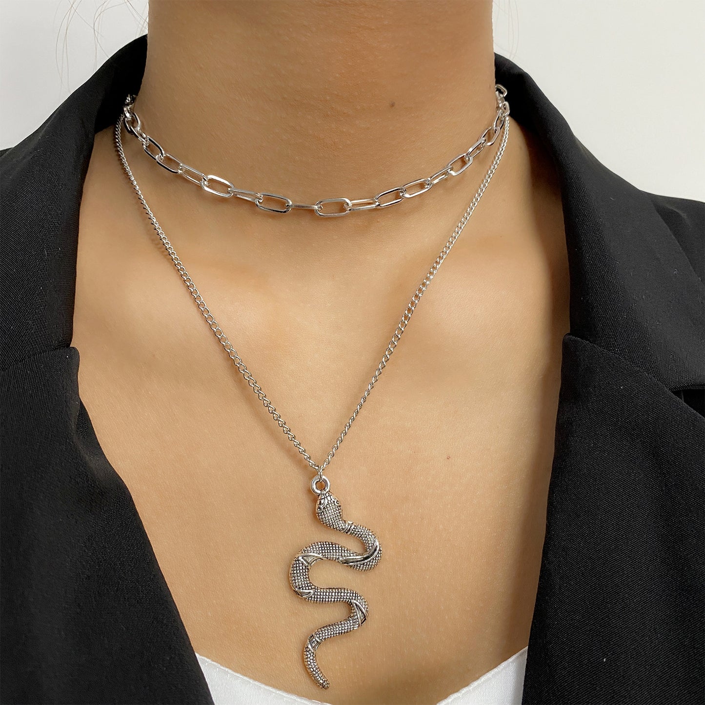 Punk Chain Snake Design Street Hip Hop Necklaces