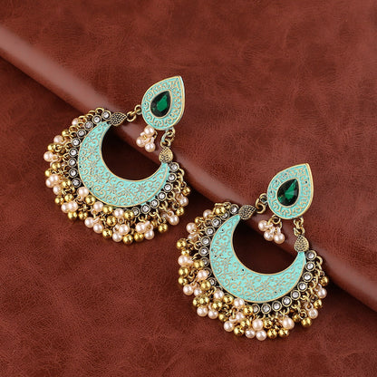 Alloy Ornament High Profile Retro Indian Style Hollow Earrings